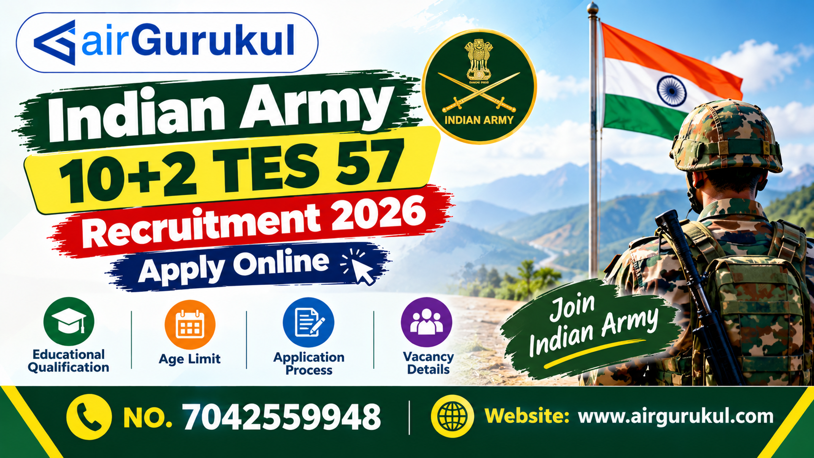 Indian Army 10+2 TES 57 Recruitment 2026 Apply Online – airGurukul