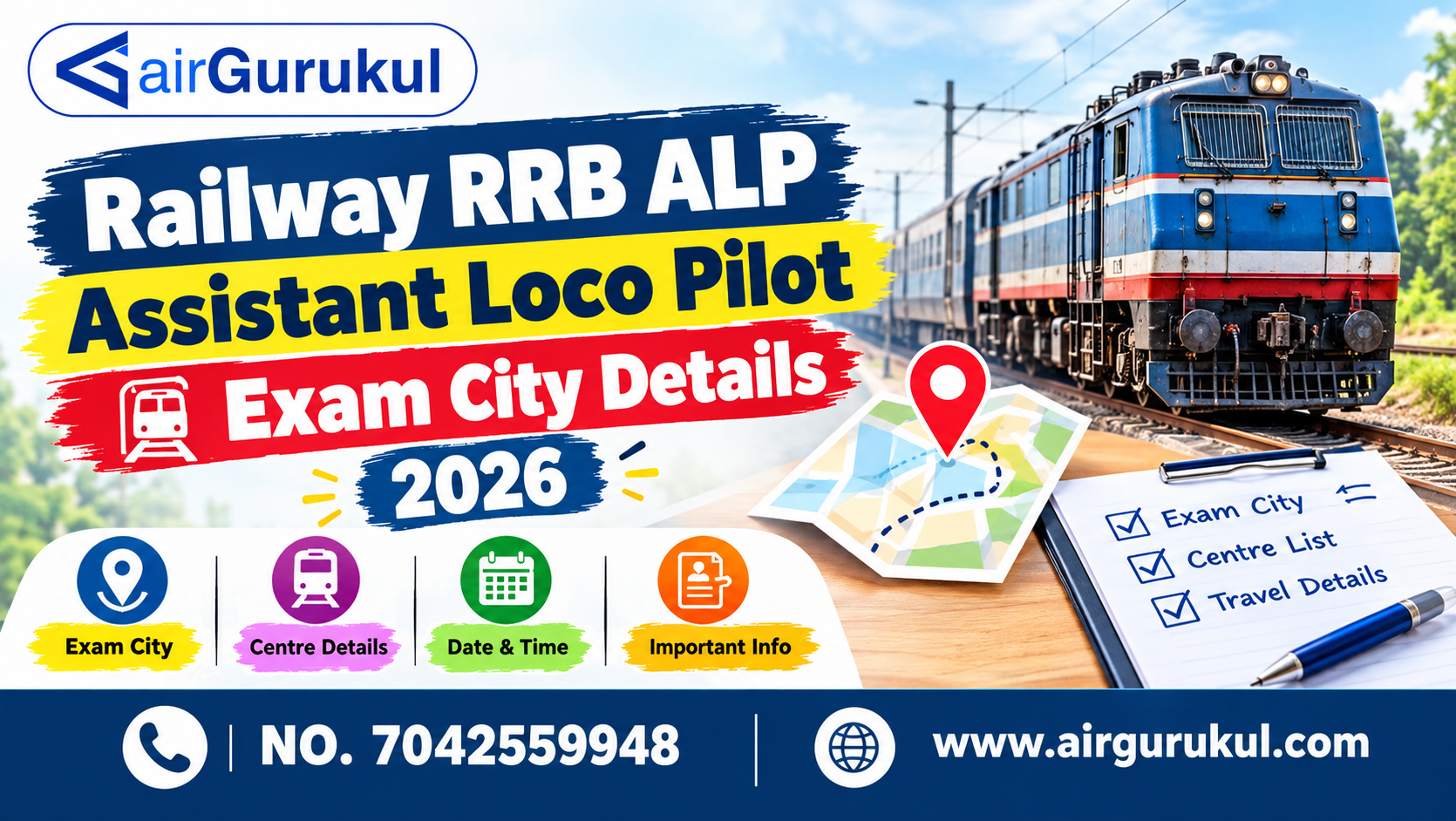 Railway RRB ALP Assistant Loco Pilot Exam City Details 2026 – airGurukul