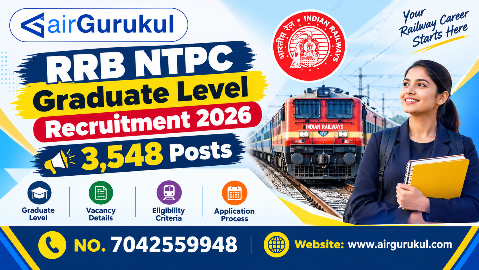 RRB NTPC Graduate Level Recruitment 2026: 3,548 Posts – airGurukul