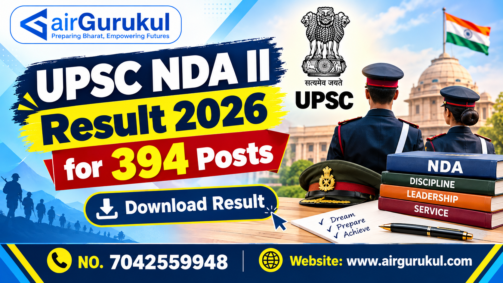 UPSC NDA II Result 2026 for 394 Posts – Download Result – airGurukul